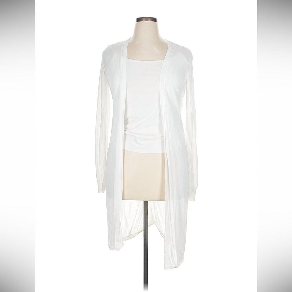 White House Black Market White Cardigan Sweater